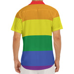 LGBT Pride Rainbow Striped Print Men's Deep V-Neck Shirt