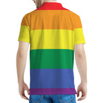 LGBT Pride Rainbow Striped Print Men's Polo Shirt