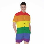 LGBT Pride Rainbow Striped Print Men's Rompers
