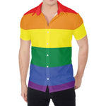 LGBT Pride Rainbow Striped Print Men's Shirt