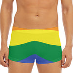 LGBT Pride Rainbow Striped Print Men's Short Boxer Briefs