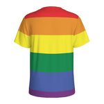 LGBT Pride Rainbow Striped Print Men's Sports T-Shirt