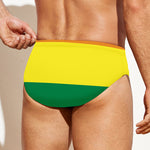 LGBT Pride Rainbow Striped Print Men's Swim Briefs