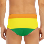 LGBT Pride Rainbow Striped Print Men's Triangle Swim Briefs
