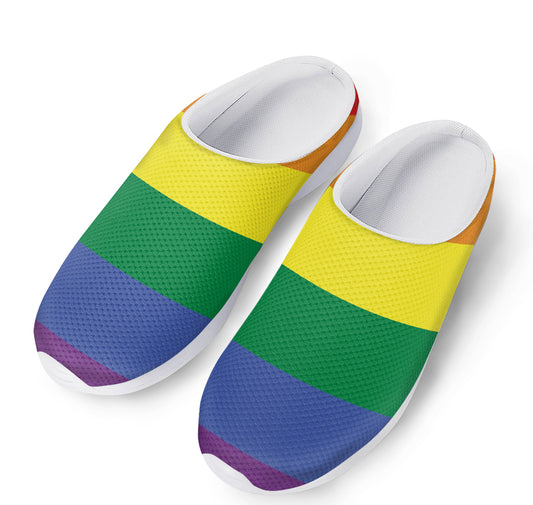 LGBT Pride Rainbow Striped Print Mesh Casual Shoes