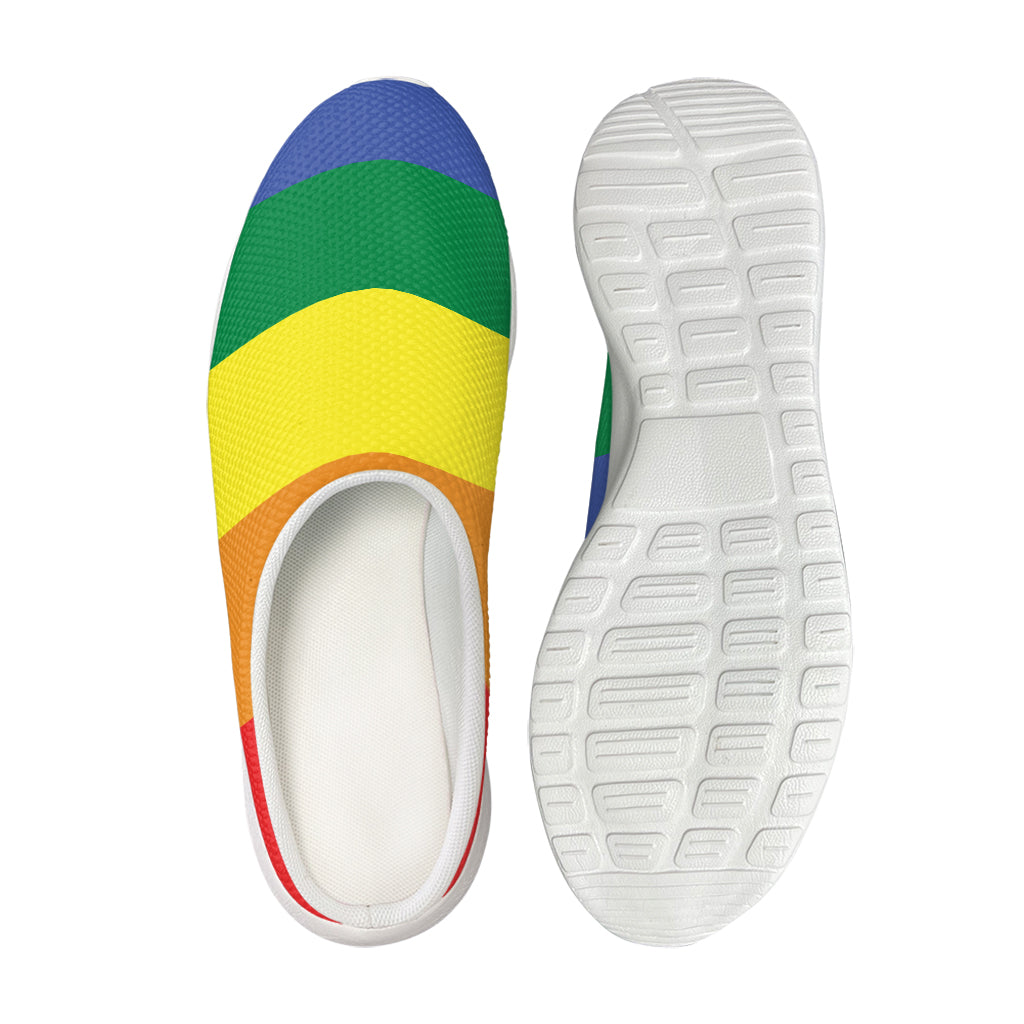 LGBT Pride Rainbow Striped Print Mesh Casual Shoes