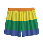 LGBT Pride Rainbow Striped Print Mesh Shorts