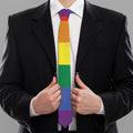 LGBT Pride Rainbow Striped Print Necktie