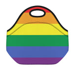 LGBT Pride Rainbow Striped Print Neoprene Lunch Bag