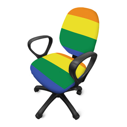 LGBT Pride Rainbow Striped Print Office Chair Cover