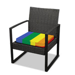 LGBT Pride Rainbow Striped Print Outdoor Seat Cushion Cover