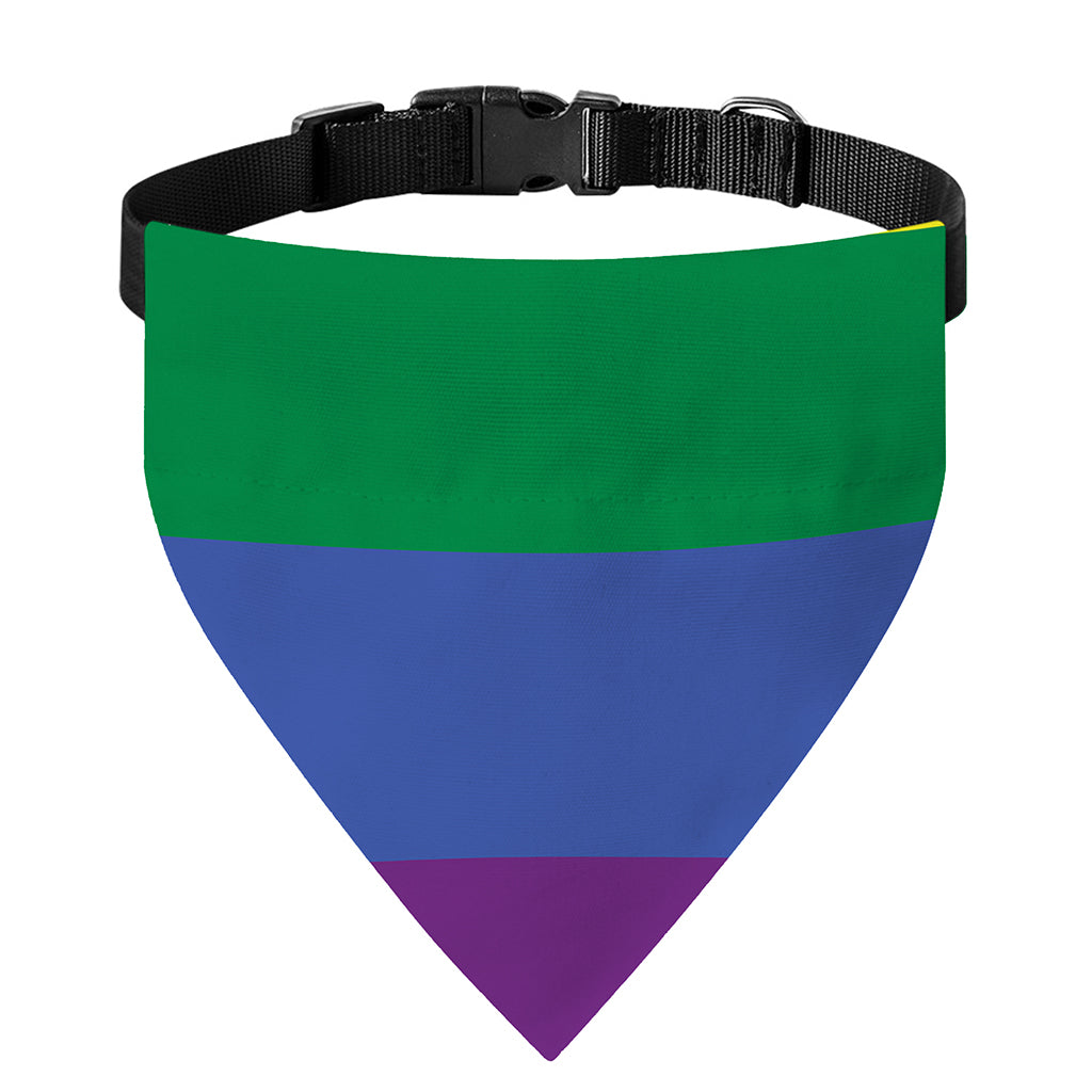 LGBT Pride Rainbow Striped Print Over The Collar Dog Bandana