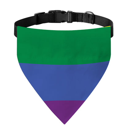 LGBT Pride Rainbow Striped Print Over The Collar Dog Bandana