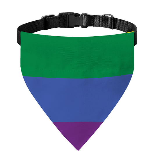 LGBT Pride Rainbow Striped Print Over The Collar Dog Bandana