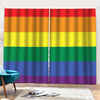 LGBT Pride Rainbow Striped Print Pencil Pleat Curtains