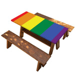 LGBT Pride Rainbow Striped Print Picnic Table Cover
