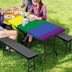 LGBT Pride Rainbow Striped Print Picnic Table Cover