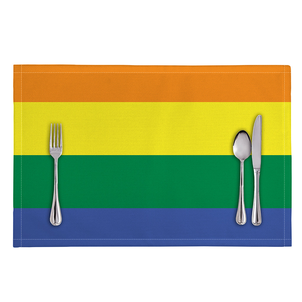 LGBT Pride Rainbow Striped Print Placemat