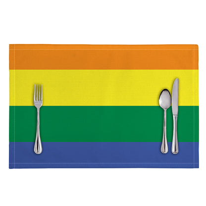 LGBT Pride Rainbow Striped Print Placemat