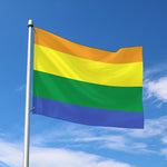LGBT Pride Rainbow Striped Print Polyester Flag