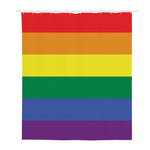 LGBT Pride Rainbow Striped Print Polyester Shower Curtain