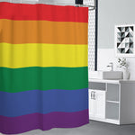 LGBT Pride Rainbow Striped Print Premium Shower Curtain