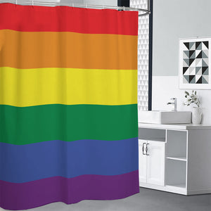 LGBT Pride Rainbow Striped Print Premium Shower Curtain