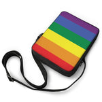 LGBT Pride Rainbow Striped Print Rectangular Crossbody Bag