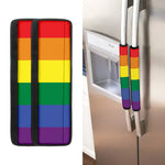 LGBT Pride Rainbow Striped Print Refrigerator Handle Covers