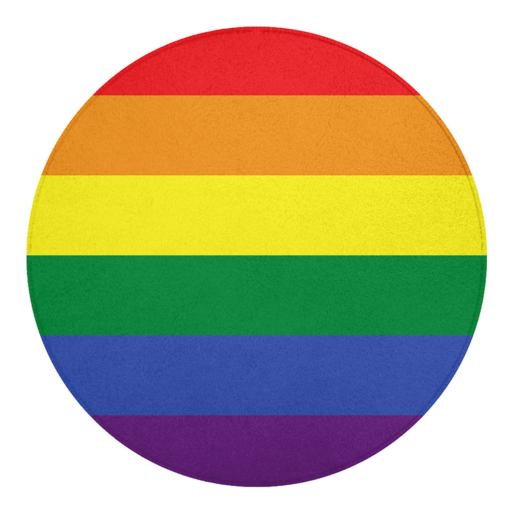 LGBT Pride Rainbow Striped Print Round Blanket