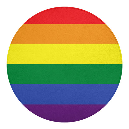 LGBT Pride Rainbow Striped Print Round Blanket
