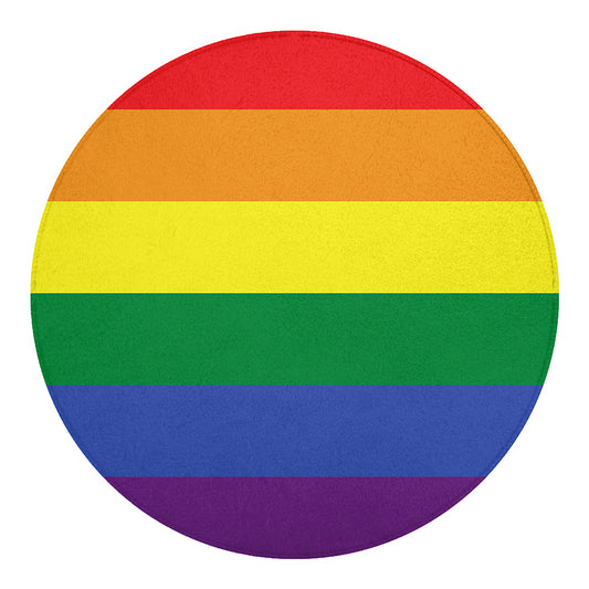 LGBT Pride Rainbow Striped Print Round Blanket