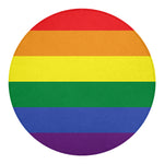 LGBT Pride Rainbow Striped Print Round Blanket