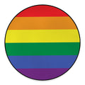 LGBT Pride Rainbow Striped Print Round Floor Mat
