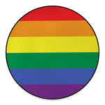 LGBT Pride Rainbow Striped Print Round Floor Mat