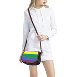 LGBT Pride Rainbow Striped Print Saddle Bag