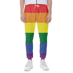 LGBT Pride Rainbow Striped Print Scuba Joggers