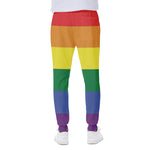LGBT Pride Rainbow Striped Print Scuba Joggers