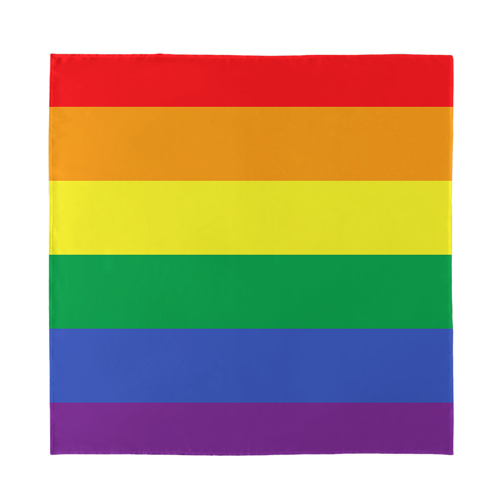 LGBT Pride Rainbow Striped Print Silk Bandana