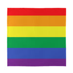 LGBT Pride Rainbow Striped Print Silk Bandana