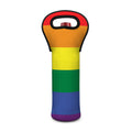 LGBT Pride Rainbow Striped Print Single Neoprene Wine Tote