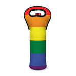 LGBT Pride Rainbow Striped Print Single Neoprene Wine Tote