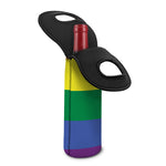 LGBT Pride Rainbow Striped Print Single Neoprene Wine Tote