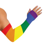 LGBT Pride Rainbow Striped Print Sun Protection Arm Sleeves