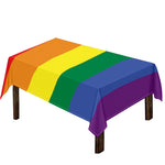 LGBT Pride Rainbow Striped Print Tablecloth