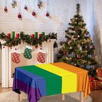 LGBT Pride Rainbow Striped Print Tablecloth