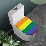 LGBT Pride Rainbow Striped Print Toilet Lid Cover