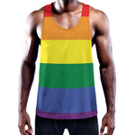 LGBT Pride Rainbow Striped Print Training Tank Top