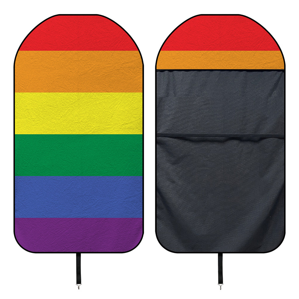 LGBT Pride Rainbow Striped Print Waterproof Car Seat Cover
