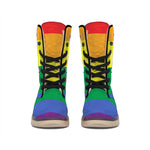 LGBT Pride Rainbow Striped Print Winter Boots